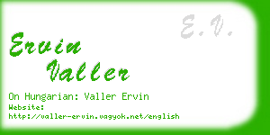 ervin valler business card